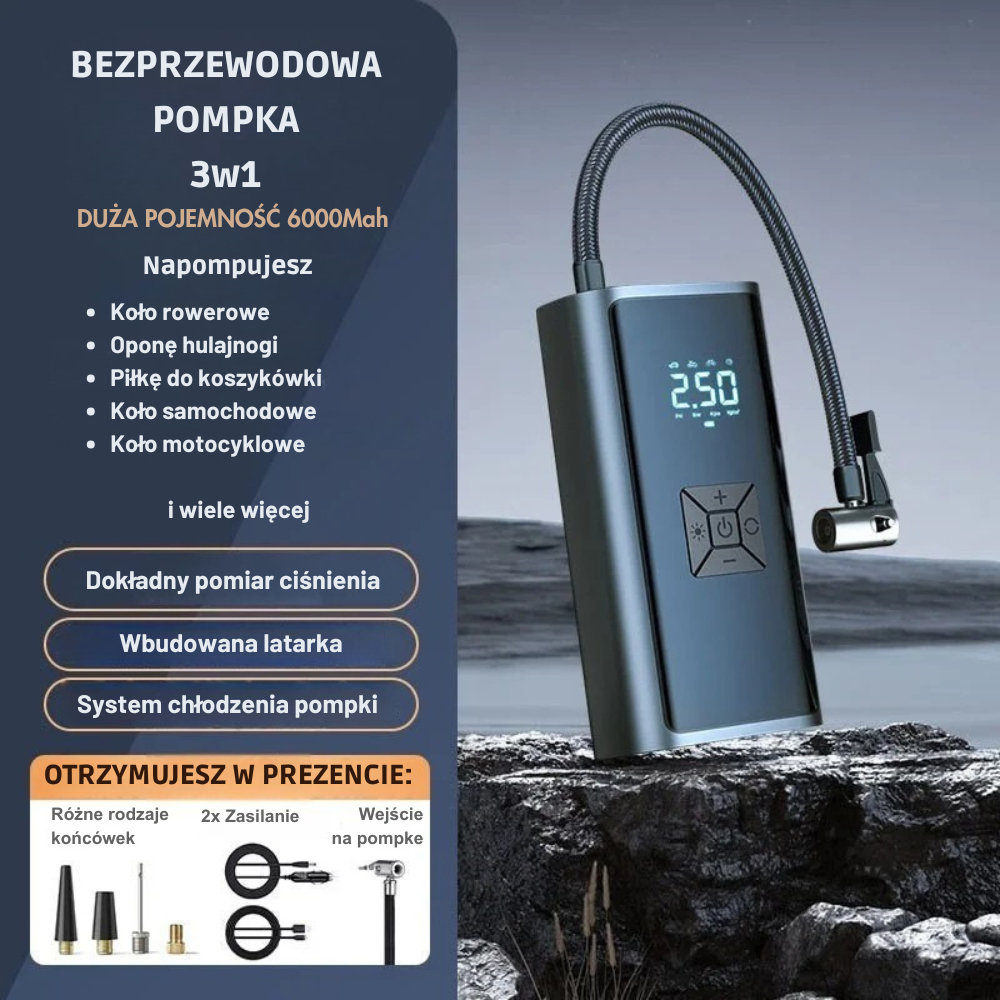 Bezprzewodowa Pompka 3w1 BARDZOPRZYDATNE™